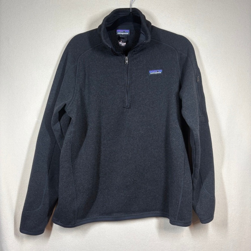 Patagonia Better Sweater 1/4 Zip Pullover Women XL Black Outdoor Hike Camp READ